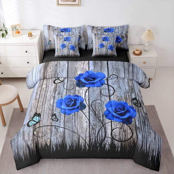 Castle Fairy Floral Butterflies Rose Twin Bedding Sets,Romantic Bedding Comforter Set