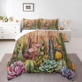 thumbnail image 1 of Castle Fairy Floral Cactus Queen Comforter Set,Western Bedding Comforter Set, 1 of 8