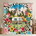 thumbnail image 1 of Castle Fairy Floral Camper Black Out Curtains for Girls, Mountain Art Curtains Pack of 2 (42x63 Each) for Bedroom, Pink Green Beige, 1 of 6