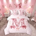 thumbnail image 1 of Castle Fairy Floral Initial 7-Piece Twin Bedding Sets,Dreamy Princess Bedding Comforter Set,Bow Flower Breathable Sheet Sets,Breathable Girls Bedroom Decoration, 1 of 8