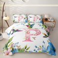 thumbnail image 1 of Castle Fairy Floral Letter P Hummingbird Bed Spread Queen for Women,Watercolor Print Queen Coverlet Set, 1 of 7