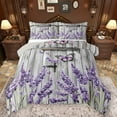 thumbnail image 1 of Castle Fairy 2-Piece Twin Size Comforter Set - Lavender Butterfly Floral Print, 1 of 8