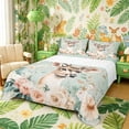 thumbnail image 1 of Castle Fairy Floral Rose Animal Deer Bed Sheets 4-Piece,Watercolor Wildlife Flowers Full Size Sheets,Sage Pink Cream,1 Fitted Sheet, 1 Flat Sheet and 2 Pillowcases, 1 of 6