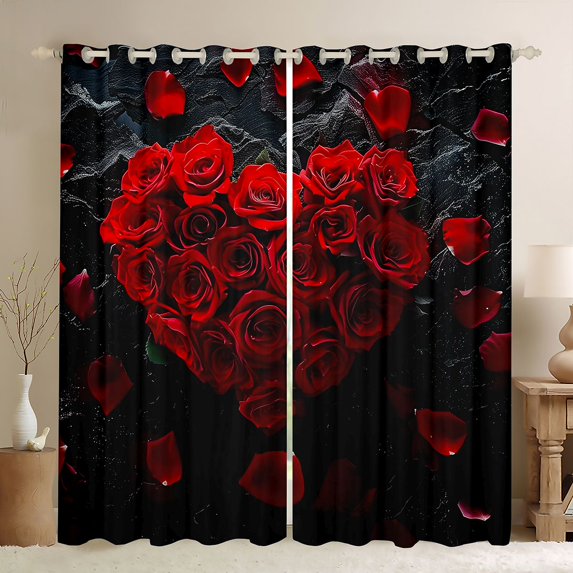 Castle Fairy Floral Rose Blackout Curtains Set of 2 (52x84 Each),Romantic Window Curtains
