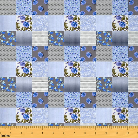 Castle Fairy Floral Rose Fabric by the Yard 1 Yard,Geometric Lattice Home Decor Fabric by the Yard,Bohemian Paisley Room Decor Fabric by the Yard,Microfiber Bedroom Decor