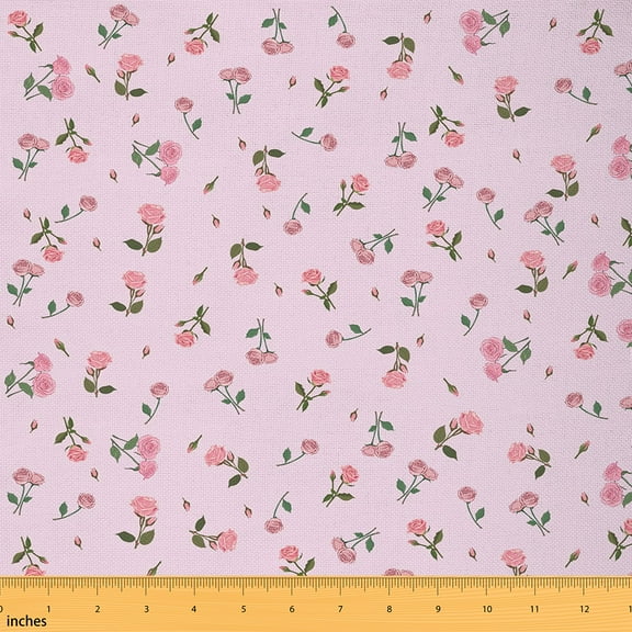 Castle Fairy Floral Rose Fabric by the Yard 2 Yards,Spring Graden Room Decor Fabric by the Yard,Chic Flower Sewing Fabric,Microfiber Bedroom Decor