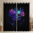 thumbnail image 1 of Castle Fairy Floral Skull Black Out Curtains,Gothic Style Curtains Pack of 2 (42x63 Each),Flower Butterfly Bedroom Curtains,Ultra Soft Gradient Home Decor, 1 of 6