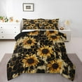 thumbnail image 1 of Castle Fairy Floral Sunflower Queen Comforter Set,Honeycomb Bedding Comforter Set, 1 of 8