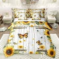 thumbnail image 1 of Castle Fairy Floral Sunflowers Bedding Comforter Set 7-Piece for Boys Girls,Flying Butterflies King Bedding Sets,Old Barn Door Ultra Soft Bed Sheets,Lightweight Room Decor,Reversible, 1 of 8