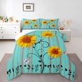 thumbnail image 1 of Castle Fairy Floral Sunflowers Queen Comforter Set,Butterflies Bedding Comforter Set, 1 of 8