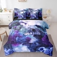 thumbnail image 1 of Castle Fairy Flower Crow Wolf King Bedding 7pcs for Teens,Romantic Floral Rose King Bed in a Bag, 1 of 6