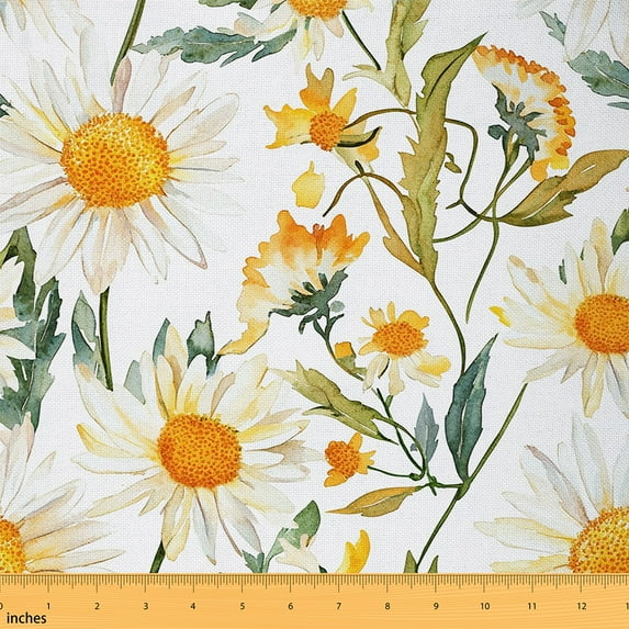 Castle Fairy Flower Daisy Fabric by the Yard 10 Yards,Rustic Floral Room Decor Fabric by the Yard,Spring Graden Fabric for Sewing,Super Cozy Room Decor