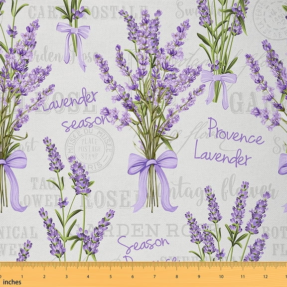 Castle Fairy Flower Lavender Girl Fabric by the Yard 2 Yards,Purple Green Room Decor Fabric by the Yard,Vintage Rustic Sewing Fabric,Lightweight Room Decor