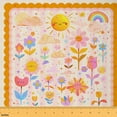 thumbnail image 1 of Castle Fairy Flower Sun Fabric by the Yard 2 Yards,Geometric Stripes Room Decor Fabric by the Yard,Rainbow Stars Sewing Fabric,Microfiber Bedroom Decor, 1 of 6