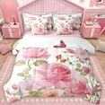 thumbnail image 1 of Castle Fairy Kids Flying Butterflies 7-Piece Queen Bedding Set, Spring Garden Rose Dreamy Princess Super Cozy Sheets, 1 of 8