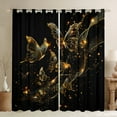 thumbnail image 1 of Castle Fairy Flying Butterflies Black Out Curtains for Boys Girls Teenagers,Black Golden Curtains Pack Of 2 (42X63 Each),Bling Glitter Bedroom Curtains,Microfiber Bedroom Decor, 1 of 6