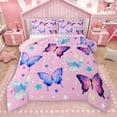 thumbnail image 1 of Castle Fairy Flying Butterfly 3 Pieces Queen Comforter Set for Teens Girls Boys Children,Stars Print Ultra Soft Bedding Sets,Dreamy Princess Bedding Comforter Set,Lightweight Room Decor, 1 of 8