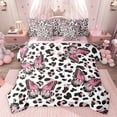 thumbnail image 1 of Castle Fairy Flying Butterfly Bedding Comforter Set,Abstract Gradient King Bedding Sets, 1 of 8
