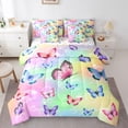thumbnail image 1 of Castle Fairy Flying Butterfly Twin Bedding Sets,Gradient Ombre Bedding Comforter Set, 1 of 8