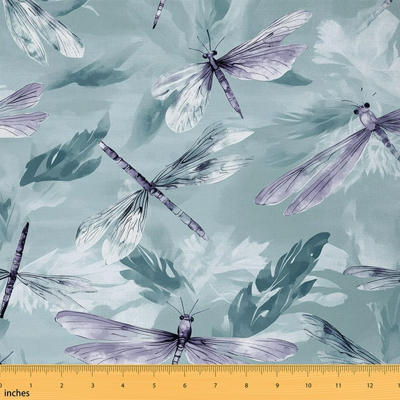 Castle Fairy Flying Dragonfly Fabric by the Yard 1 Yard,Mother'S Day Gifts Home Decor Fabric by the Yard,Abstract Gradient Room Decor Fabric by the Yard,Microfiber Teenager Bedroom Decor
