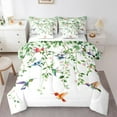 thumbnail image 1 of Castle Fairy Flying Hummingbird 7-Piece Twin Bedding Sets,Tree Leaves Bedding Comforter Set,Floral Animal Breathable Sheet Sets,Microfiber Botanical Bedroom Decor,Reversible, 1 of 8