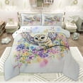 thumbnail image 1 of Castle Fairy Flying Owl Queen Comforter Set,Colorful Flowers Bedding Comforter Set, 1 of 8