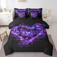 thumbnail image 1 of Castle Fairy Flying Purple Butterfly 7-Piece Twin Bedding Sets for Teens Women Girls,Love Heart Print Bedding Comforter Set,Romantic Vintage Breathable Sheet Sets,Breathable Home Decor, 1 of 8