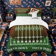 thumbnail image 1 of Castle Fairy Football Print Bedding, Sport Ball Game Duvet Cover Full, Green Brown White,3pcs,1 Duvet Cover and 2 Pillowcases, 1 of 6