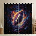 thumbnail image 1 of Castle Fairy Football Print Black Out Curtains for Boys Girls,Hippie Graffiti Splash Curtains Pack of 2 (42x63 Each),Sport Rugby Gamer Bedroom Curtains,Super Cozy Room Decor, 1 of 6