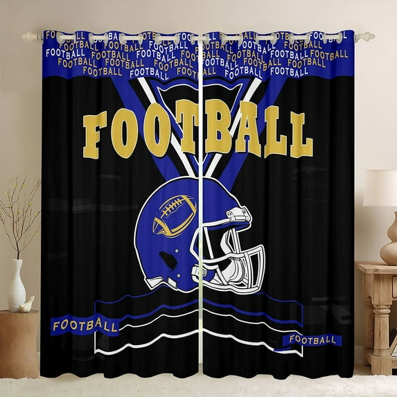 Castle Fairy Football Print Curtains Pack of 2 (42x84 Each) for Kids Children Teens,Sport Theme Curtains Blackout,Ball Gamer Bedroom Curtains,Ultra Soft Home Decor