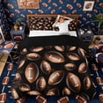thumbnail image 1 of Castle Fairy Football Print Duvet Cover King, Ball Gamer King Bedding, Black Brown White,Black Reversible,3 Pieces,1 Duvet Cover and 2 Pillowcases, 1 of 6
