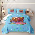 thumbnail image 1 of Castle Fairy Football Print Quilt King,Sport Theme Ice Cream Drip King Coverlet Set, 1 of 7