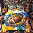 thumbnail image 1 of Castle Fairy Football Print Twin Bedding 7-Piece, Hippie Splash Bedding Comforter Set, White Blue Orange, 1 of 7