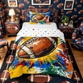 thumbnail image 1 of Castle Fairy Football Print Twin Duvet Cover, Hippie Splash Twin Bedding, White Blue Orange,2pcs,1 Duvet Cover and 1 Pillowcase, 1 of 6