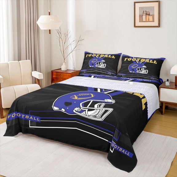 Castle Fairy Football Print Twin Sheet Sets 3pcs for Kids Children Teens,Sport Theme Twin Fitted Sheet Microfiber,Ball Gamer Breathable Flat Sheet,Ultra Soft Home Decor