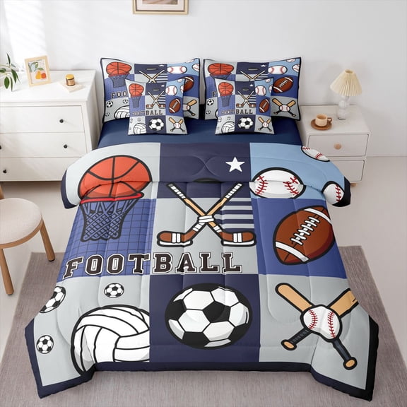 Castle Fairy Football Soccer Baseball Boy Twin Bedding Sets,Sport Bedding Comforter Set
