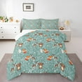 thumbnail image 1 of Castle Fairy Fox Deer Bear Rabbit 2pcs Bedding Comforter Set,Cute Animal Twin Comforter Sets,Chic Flower Breathable Bedding Set,Super Cozy Cartoon Room Decor,Reversible, 1 of 8
