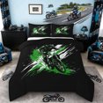 thumbnail image 1 of Castle Fairy Fresh Motocross Queen Comforter Set 3pcs for Kids, Soft Paint Stroke Bedding Comforter Set for Bedroom, Forest Green Ebony,Black Reversible, 1 of 6