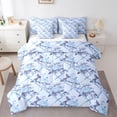 thumbnail image 1 of Castle Fairy Full 7-Piece Boys & Girls Blue Flower Floral Rose Bedding Set, 1 of 8