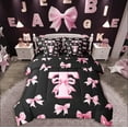 thumbnail image 1 of Castle Fairy Cartoon Bowknot Toddler Sheets 7-Piece,Black Pink Daybed Bedding Sets Kids/Girls Full Bedding Comforter Set,T Letter Baby Girl Bedroom Set, 1 of 8