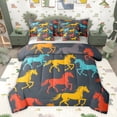 thumbnail image 1 of Castle Fairy Galloping Horse Twin Bedding Sets,Red Blue Yellow Bedding Comforter Set, 1 of 8