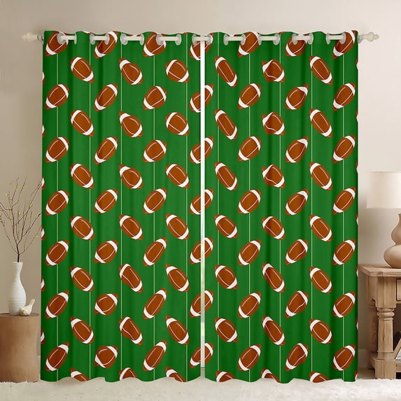 Castle Fairy Gamer Football Black Out Curtains for Boys,Sport Theme Curtains Pack of 2 (42x63 Each),Abstract Stripes Bedroom Curtains,Breathable Home Decor
