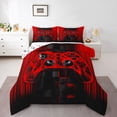 thumbnail image 1 of Castle Fairy Gamer Queen Comforter Set,Stripes Futuristic Cubes Bedding Comforter Set, 1 of 8