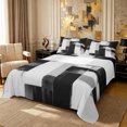 thumbnail image 1 of Castle Fairy Geometric Block King Sheets 4pcs,Abstract Vertical Streak Bedding,Black White Gray,1 Flat Sheet, 1 Fitted Sheet and 2 Pillowcases, 1 of 7