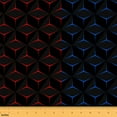 thumbnail image 1 of Castle Fairy Geometric Boy Stripes Fabric by the Yard 3 Yards,Blue Red Sewing Fabric,Abstract Plaid Fabric for Sewing,Microfiber Bedroom Decor, 1 of 6