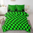 thumbnail image 1 of Castle Fairy Geometric Buffalo 7-Piece Twin Bedding Sets,Black Green Bedding Comforter Set,Checkerd Plaid Breathable Sheet Sets,Luxury Teenager Bedroom Decor,Reversible, 1 of 8