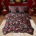 thumbnail image 1 of Castle Fairy Geometric Camouflage Bedding Comforter Set 7-Piece for Adults Female Men,Black Red Camo King Bedding Sets,Abstract Plaid Grid Ultra Soft Bed Sheets,Microfiber Bedroom Decor,Reversible, 1 of 8