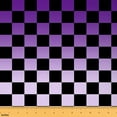 thumbnail image 1 of Castle Fairy Geometric Checkered Fabric by the Yard 1 Yard,Black Purple Home Decor Fabric by the Yard,Abstract Gradient Room Decor Fabric by the Yard,Lightweight Room Decor, 1 of 6