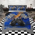 thumbnail image 1 of Castle Fairy Geometric Checkered Flag Queen Comforter Set,Racing Car Bedding Comforter Set, 1 of 8