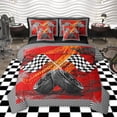 thumbnail image 1 of Castle Fairy Geometric Checkered Flag Twin Bedding Sets,Racing Car Bedding Comforter Set, 1 of 8
